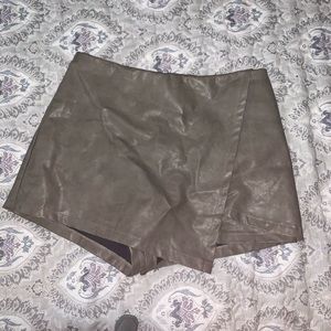 She and Sky Tannish/Light Brown Leather Skort